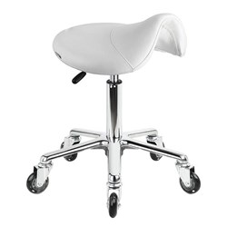 Saddle Stool - White - Aluminium Base
